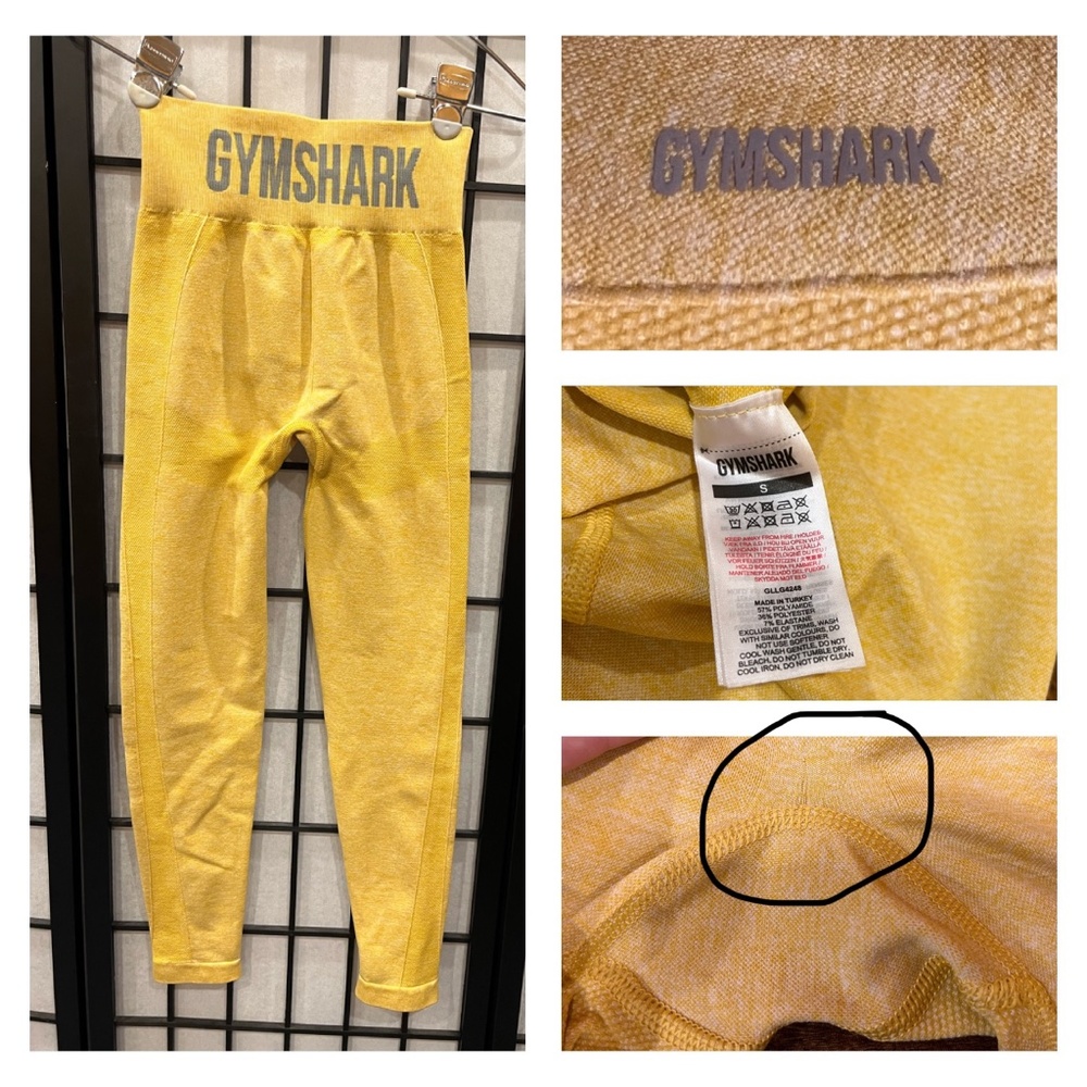 Gymshark Flex High Waisted Leggings -  Yellow Marl - Size Small